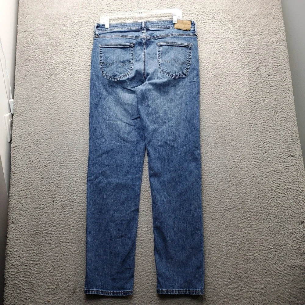 American Eagle Jeans Mens 33X34 Blue Denim Stretch Airflex Athletic Straight Leg